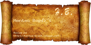 Hentes Bogát névjegykártya